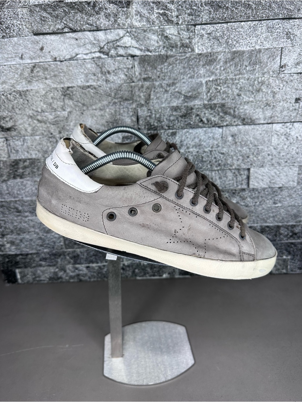 Golden Goose Superstar Grey Distressed Leather Sneakers 43